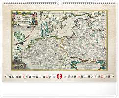 NOTIQUE Nástenný kalendár Staré mapy 2026, 48 x 33 cm 9