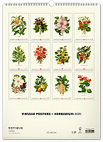 NOTIQUE Nástenný kalendár Vintage plagáty – herbár 2025, 33 x 46 cm 14