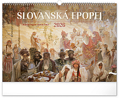 NOTIQUE Nástenný kalendár Slovanská epopej – Alfons Mucha 2026, 48 x 33 cm