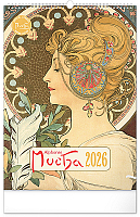 NOTIQUE Nástenný kalendár Alfons Mucha 2026, 33 x 46 cm