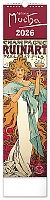 NOTIQUE Nástenný kalendár Alfons Mucha CZ/SK 2026, 12 x 48 cm