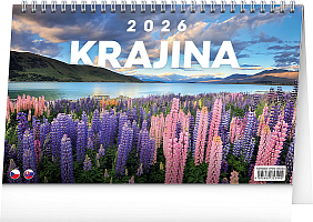 NOTIQUE Stolový kalendár Krajina CZ/SK 2026, 23,1 x 14,5 cm