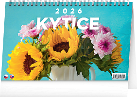 NOTIQUE Stolový kalendár Kytice CZ/SK 2026, 23,1 x 14,5 cm