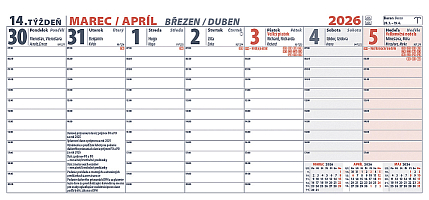Stolový kalendár Plánovací MAXI 2026 1