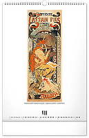 NOTIQUE Nástenný kalendár Alfons Mucha 2027, 33 x 46 cm 8