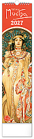 NOTIQUE Nástenný kalendár Alfons Mucha CZ/SK 2027, 12 x 48 cm