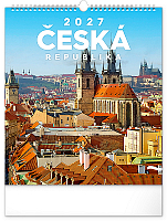 NOTIQUE Nástenný kalendár Česká republika CZ 2027, 30 x 34 cm