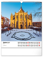 NOTIQUE Nástenný kalendár Česká republika CZ 2027, 30 x 34 cm 2
