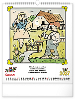 NOTIQUE Nástenný kalendár Josef Lada – Riekanky CZ 2027, 30 x 34 cm 6