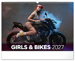 Nástenný kalendár Girls & Bikes 2027, 48 x 33 cm
