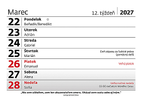 Týždenný kalendár s citátmi 1