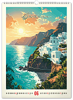 NOTIQUE Nástenný kalendár Vintage plagáty – ďaleké kraje 2027, 33 x 46 cm 6