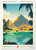 NOTIQUE Nástenný kalendár Vintage plagáty – ďaleké kraje 2027, 33 x 46 cm 7