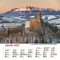 Nástenný kalendár Hrady a zámky Slovenska 2027 2