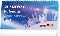 Kalendár - Stolový kalendár Plánovací s európskymi sviatkami 2022, 25 × 12,5 cm