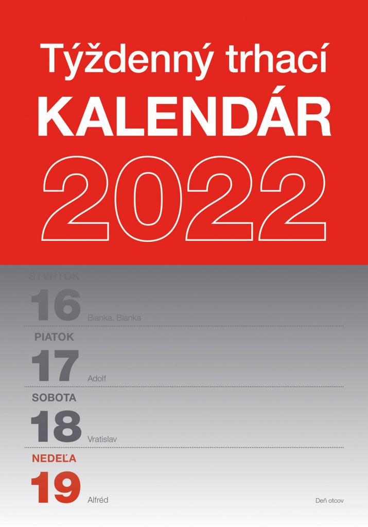 Nástenný kalendár Trhací týždenný 2022 SK, A5