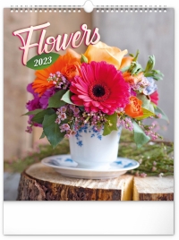 Kalendár - Nástenný kalendár Kvety 2023, 30 × 34 cm
