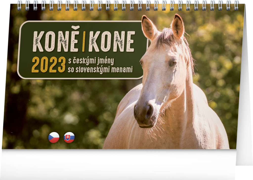 Stolový kalendár Koně – Kone CZ/SK 2023, 23,1 × 14,5 cm