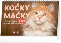 Kalendár - Stolový kalendár Kočky – Mačky CZ/SK 2023, 23,1 × 14,5 cm