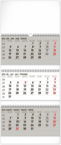 Kalendár - Nástenný kalendár 3-mesačný štandard skladací 2023, 29,5 × 69,5 cm