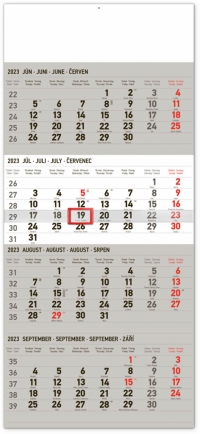 Kalendár - Nástenný kalendár 4-mesačný štandard 2023, 29,5 × 57 cm