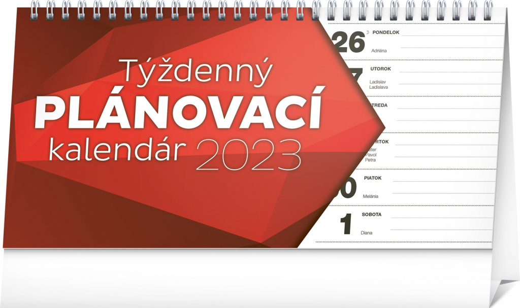 Stolový kalendár Plánovací riadkový 2023, 25 × 12,5 cm