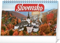 Kalendár - Stolový kalendár Slovensko 2023, 23,1 × 14,5 cm