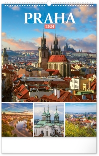 Kalendár - Nástenný kalendár Praha 2024, 33 × 46 cm