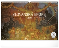 Kalendár - Nástenný kalendár Slovanská epopeja – Alfons Mucha 2024, 48 × 33 cm