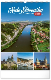 Kalendár - Nástenný kalendár Naše Slovensko 2024, 33 × 46 cm