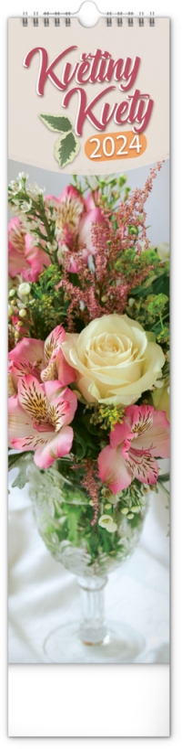 Kalendár - Nástenný kalendár Květiny – Kvety CZ/SK 2024, 12 × 48 cm