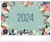 Kalendár - Nástenný plánovací kalendár Kvety 2024, 48 × 33 cm