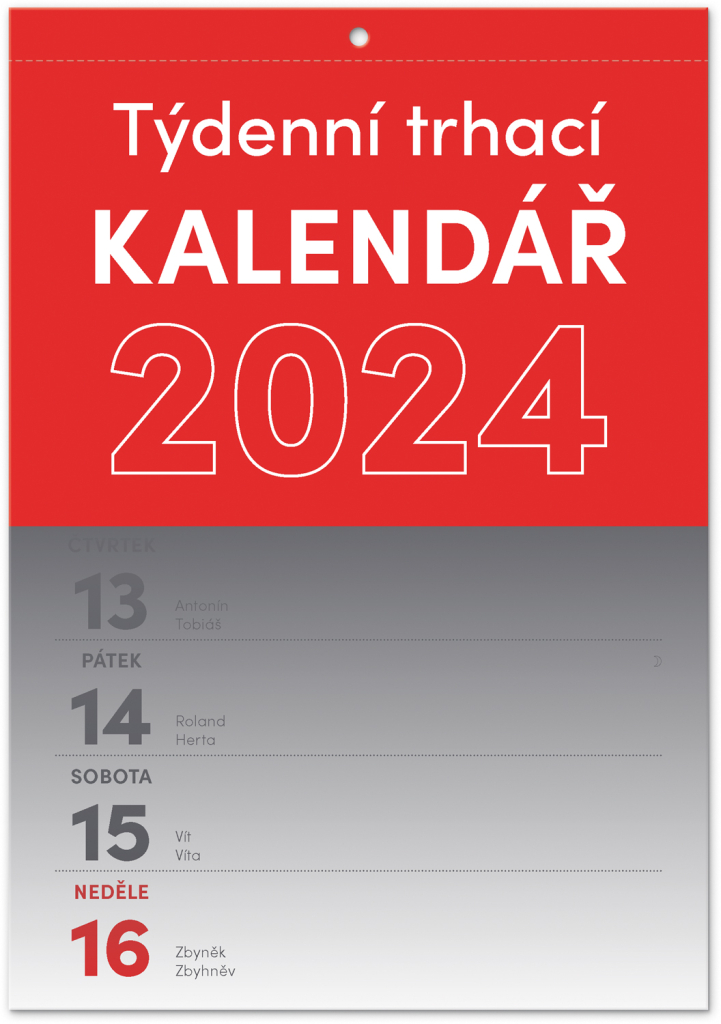 Nástenný kalendár Trhací týždenný 2024, A5