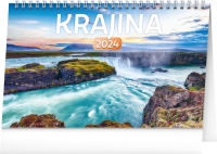 Kalendár - Stolový kalendár Krajina CZ/SK 2024, 23,1 × 14,5 cm