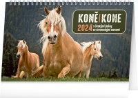 Kalendár - Stolový kalendár Koně – Kone CZ/SK 2024, 23,1 × 14,5 cm