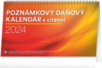 Kalendár - Stolový kalendár Poznámkový daňový s citátmi 2024, 25 × 14,5 cm