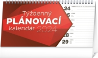 Kalendár - Stolový kalendár Plánovací riadkový 2024, 25 × 12,5 cm