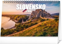 Kalendár - Stolový kalendár Slovensko 2024, 23,1 × 14,5 cm