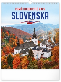 Kalendár - Nástenný kalendár Pamätihodnosti Slovenska 2022, 30 × 34 cm
