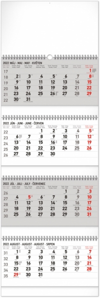Nástenný kalendár 4–mesačný štandard skladací 2022, 29,5 × 84,5 cm