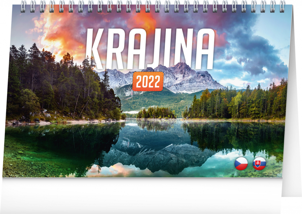 Stolový kalendár Krajina CZ/SK 2022, 23,1 × 14,5 cm
