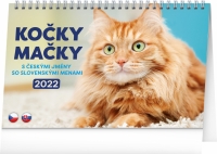 Stolový kalendár Kočky – Mačky CZ/SK 2022, 23,1 × 14,5 cm